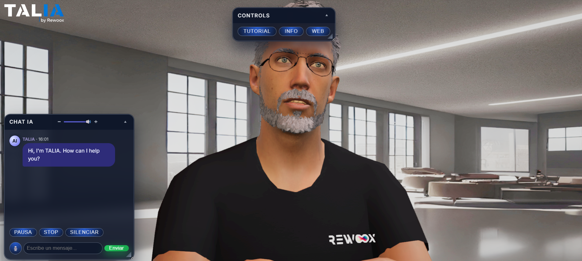 Conversación con voz y avatar